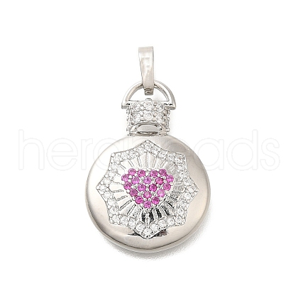 Rack Plating Brass Micro Pave Cubic Zirconia Pendants KK-I717-03P-1