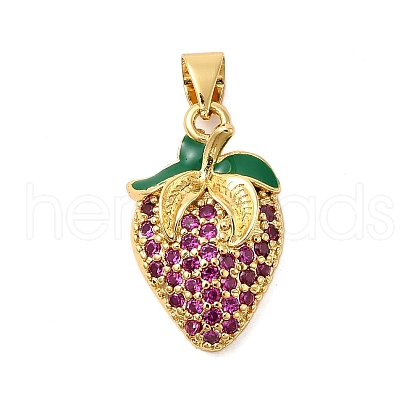 Brass Micro Pave Cubic Zirconia Pendants KK-P303-05G-1