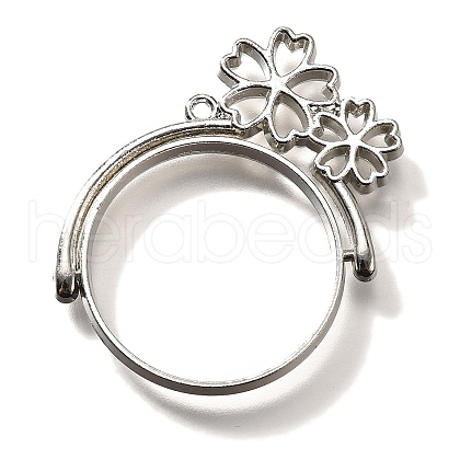 Rotatable Alloy Swivel Open Back Bezel Pendants PALLOY-I223-20P-1
