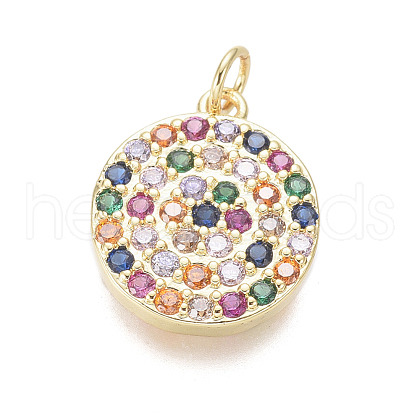 Brass Micro Pave Cubic Zirconia Charms X-ZIRC-I032-55G-1