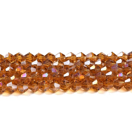 Transparent Electroplate Glass Beads Strands EGLA-A039-T6mm-B28-1