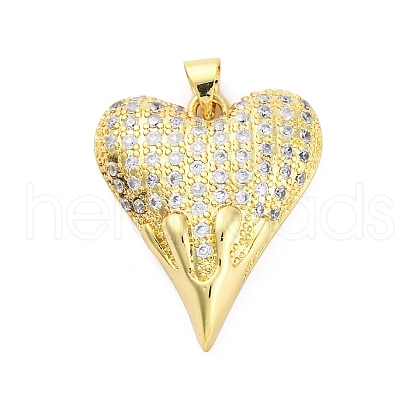 Brass Micro Pave Cubic Zirconia Pendants KK-U066-04B-G-1
