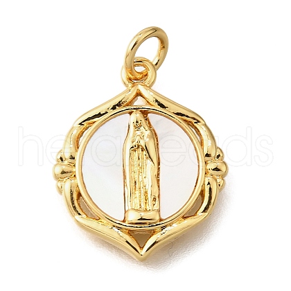 Brass Shell Pendants KK-D328-01G-C-1