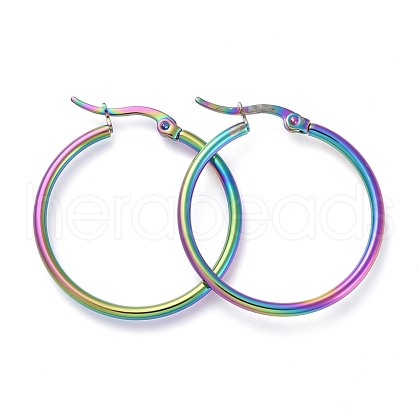 304 Stainless Steel Big Hoop Earrings EJEW-G260-02A-M-1