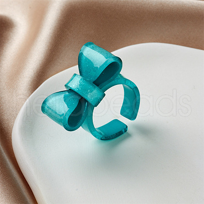 Bowknot Resin Cuff Rings for Women FS-WG62775-04-1