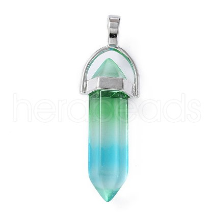Faceted Bullet Glass Pointed Pendants GLAA-CJC0001-16B-1