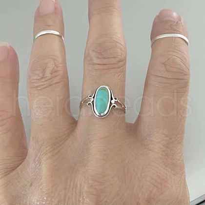 Alloy & Turquoise Finger Rings for Women FS-WG36F16-05-1