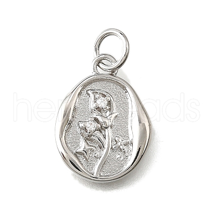 Brass Micro Pave Cubic Zirconia Pendants KK-V007-009P-01-1