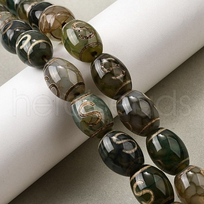 Tibetan Style dZi Beads Strands G-S389-A16-1