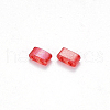 2-Hole Baking Painted Transparent Glass Seed Beads SEED-S031-M-254-2