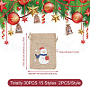 Kissitty 30Pcs 15 Styles Rectangle Jute Cloth Storage Pouches ABAG-KS0001-03-13