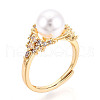 Brass Micro Pave Cubic Zirconia Adjustable Ring Settings KK-T076-09G-8