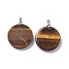 Natural Tiger Eye Pendants G-P491-03P-05-2