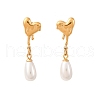 304 Stainless Steel Plastic Imitation Pearl Dangle Stud Earrings EJEW-Z118-06G-4