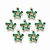Brass Micro Pave Cubic Zirconia Charms KK-S359-021C-RS-1