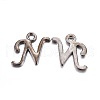 Gunmetal Plated Alloy Letter Pendants PALLOY-P097-03-N-1