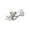 Brass Micro Pave Clear Cubic Zirconia Fold Over Clasps KK-S382-14P-02-2
