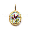 Brass Micro Pave Cubic Zirconia & Enamel Pendants KK-R222-08G-04-1