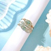 3Pcs Natural Green Aventurine Bead Finger Ring RJEW-JR00855-04-3