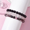 3Pcs 3 Styles Natural Mixed Gemstone Round Beaded Stretch Bracelets Set BJEW-JB10139-01-3