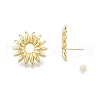 Brass Sunflower Stud Earrings for Women EJEW-P205-04G-3