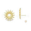 Brass Sunflower Stud Earrings for Women EJEW-P205-04G-3