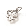 Rack Plating Brass Micro Pave Cubic Zirconia Pendants KK-H508-28P-12-2