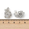 Flower Brass Micro Pave Clear Cubic Zirconia Stud Earrings EJEW-K308-08P-3