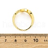Brass Micro Pave Cubic Zirconia Cuff Rings for Women RJEW-U053-03G-5