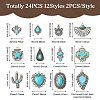 24Pcs 12 Styles Synthetic Turquoise Pendants FIND-TA0001-79-13