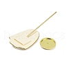 Bust Shaped Microfiber Necklace Display Stands with Golden Tone Aluminum Alloy Support ODIS-H006-01D-3