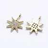 Brass Micro Pave Cubic Zirconia Pendants KK-F729-29G-NF-2