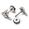 304 Stainless Steel Stud Earrings EJEW-Z034-14AS-2