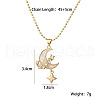 Brass Clear Cubic Zirconia & Shell Moon Star Pendant Ball Chain Necklaces for Women PW-WGF0F67-01-5