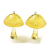 Luminous Epoxy Resin Mushroom Pendants RESI-C054-01A-2