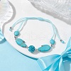 Palm Synthetic Turquoise Braided Bead Bracelets BJEW-JB09821-4