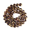 Electroplate Glass Beads Strands X-EGLA-Q128-04A-FP05-2