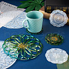 Boutigem 4Pcs 4 Style DIY Flower Pattern Cup Mat Silicone Molds DIY-BG0001-63-6