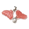 Cherry Quartz Glass Pendants G-Z067-01P-06-3