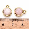 Natural Rose Quartz Half Round Charms STAS-N109-213A-G-3