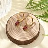 Ion Plating(IP) 304 Stainless Steel Micro Pave Cubic Zirconia Hoop Earrings STAS-R004-06G-01-2
