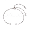 Non-Tarnish 2Pcs 2 Colors 304 Stainless Steel Satellite Chain Bracelet Slider Making AJEW-JB01242-02-1