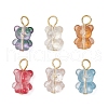 Handmade Lampwork Beads with Iron Flat Head Pins Pendants PALLOY-JF03596-1