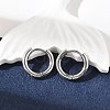 Tarnish Resistant 201 Stainless Steel Hoop Earrings X-MAK-R021-15mm-1
