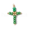 Glass Seed Beads Pendants PALLOY-MZ00378-3