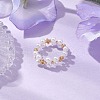 Round Acrylic Imitation Pearl & Seed Beads Stretch Rings for Women RJEW-JR00721-2
