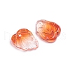 Autumn Theme Two-Tone Transparent Glass Charms X-GLAA-H016-15O-2