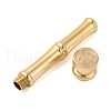 Golden Tone Brass Wax Seal Stamp Head with Bamboo Stick Shaped Handle STAM-K001-05G-W-2
