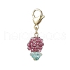 Flower Glass Seed Beads Beaded Pendant Decorations HJEW-MZ00196-05-2