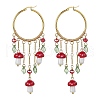 Golden Brass Hoop Earrings EJEW-JE05669-1